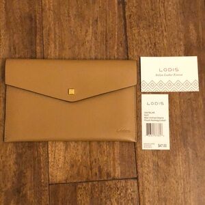 Lodis tan leather wallet, NWT, beautiful!